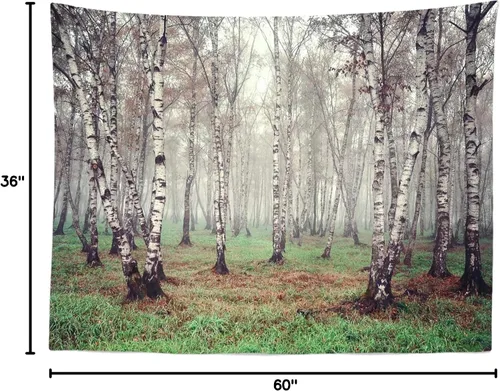 Vista 8 de Telón de fondo de tela de 5 x 3 pies con temática de bosque natural, fotografía, árbol de abedul, jungla verde hierba, fondo de paisaje de verano