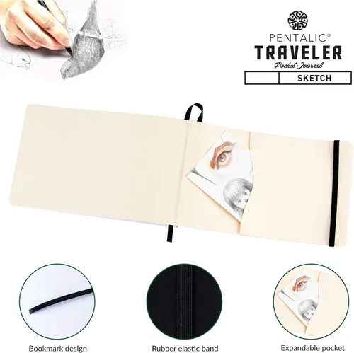 Vista 4 de Cuaderno de bocetos Travelers Dot Grid Pentalic Art, libre de ácidos