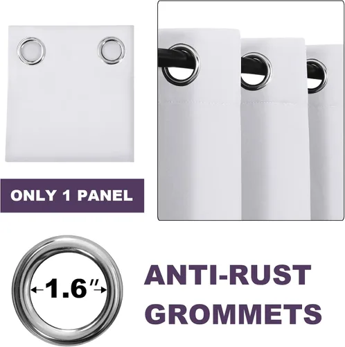 Vista 3 de MeilleMaison Paneles de cortina 100 % opacas para ventana de dormitorio, bloqueo de luz completa, de 84 pulgadas de largo, con aislamiento térmico