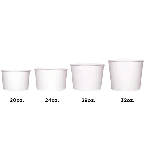 Vista 8 de Karat Tazones de sopa de papel para alimentos calientes y fríos, ideales para sopa, fideos, pasta y aperitivos, color blanco (C-KDP28W)