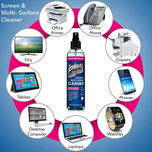 Vista 2 de Endust Spray limpiador de pantalla electrónico, gel de limpieza antiestático electrónico y bomba de polvo en aerosol multisuperficie, para tabletas