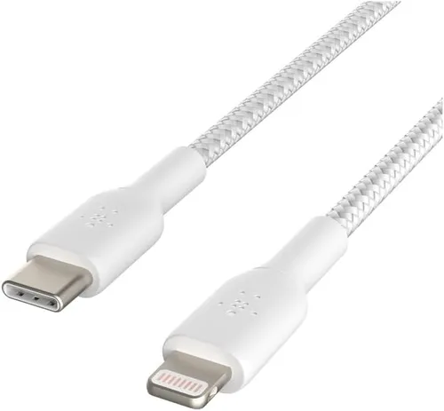 Vista 5 de Belkin BoostCharge - Cable USB C a Lightning trenzado de nailon de 3.3 pies/1M, con certificación MFi de 18 W con Entrega de Energía, cable de carga