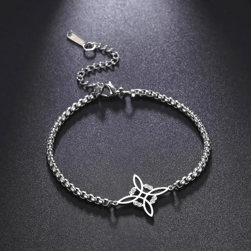 Vista 2 de Dreamtimes Pulsera de nudo de bruja pulsera de bruja de color plateado para mujer pulsera de nudo celta protección de nudo de brujas amuleto