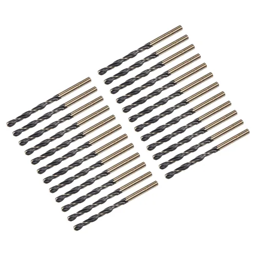Vista 16 de uxcell Brocas Jobber de 0.118 in (0,118 pulgadas) de nitruro negro y oro recubierto de titanio M2 de alta velocidad (HSS) Brocas helicoidales