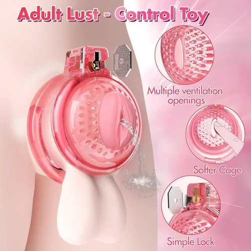 Vista 2 de Jaula de castidad masculina, jaula de pene suave y ligera con 6 tamaños de anillos, cómodo dispositivo de castidad para hombres, perfecto para uso a