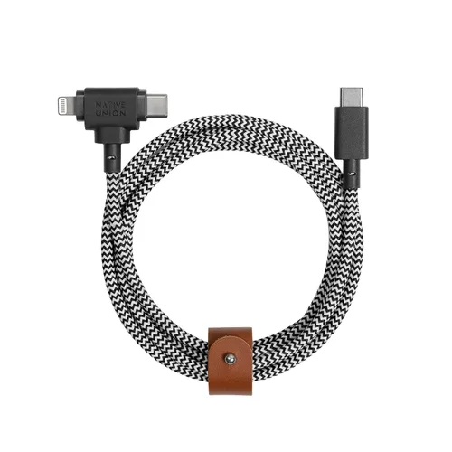 Vista 11 de Native Union Cable de correa Duo – Cable de carga universal trenzado ultra fuerte de 5 pies – Fabricado con materiales reciclados – Conectores 2