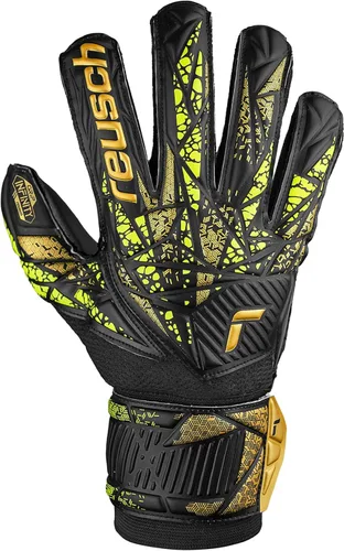 Vista 2 de Reusch Attrakt Infinity - Guantes de portero de fútbol, flexibles y Negro/Dorado