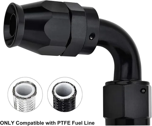 Vista 5 de EVIL ENERGY 6AN PTFE Extremo de Manguera de 90 Grados Negro para Manguera PTFE Solo 2 Piezas