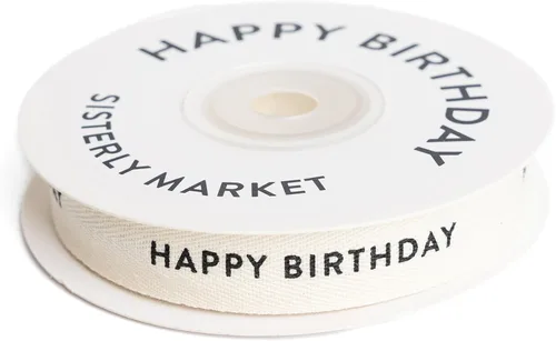 Vista 18 de Cinta de algodón en espiga personalizada, cinta de regalo natural de 5/8 pulgadas con frase impresa Best Day, 10 yardas