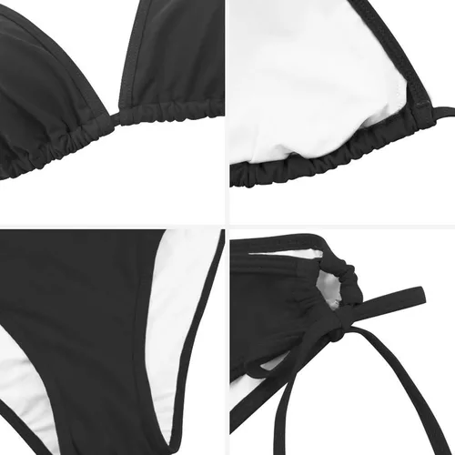 Vista 5 de SNKSDGM Womens Drawstring Side Racer Back Bikinis 2 Piece Scoop Neck Cheeky High Cut Swimsuits Bathing Suits Swimwear