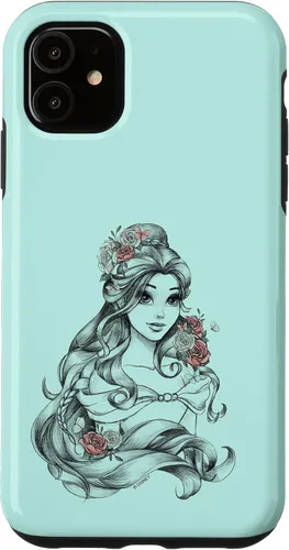Vista 8 de iPhone 16 Disney Beauty & The Beast Floral Belle Sketch Case