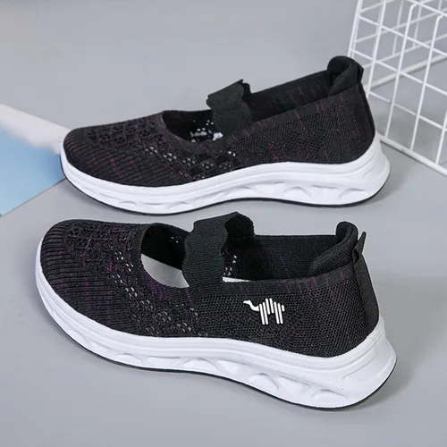 Vista 5 de Zapatos ortopédicos Mary Jane para mujer, malla transpirable, ligeros, suela suave, zapatos para diabéticos, zapatos de enfermera, zapatos
