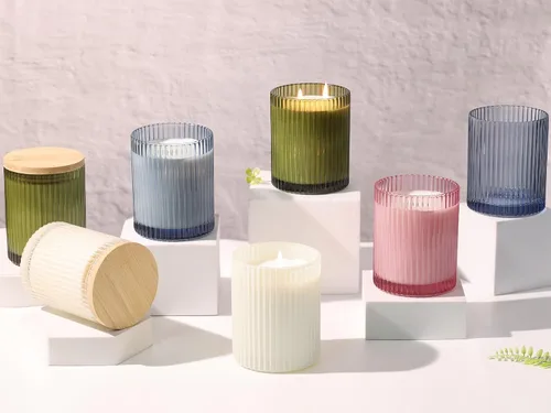 Vista 7 de Tarros de vela de vidrio transparente de 14 onzas para hacer velas, paquete de 6 frascos de vela vacíos a granel con tapas y accesorios de bambú