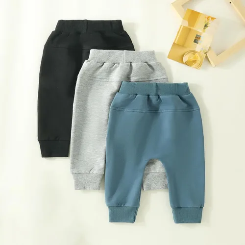 Vista 3 de Durveency Paquete de 3 pantalones deportivos para bebés y niños pequeños, pantalones deportivos casuales