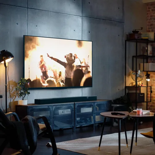 Vista 3 de Klipsch Flexus CORE 210 Dolby Atmos Barra de Sonido de 44" + Subwoofer de 10", Barra de Sonido Dolby Atmos de 3.1.2 Canales + Flexus Sub 100