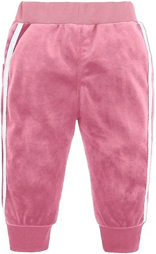 Vista 5 de Conjunto de sudadera de vellón cálido con capucha y pantalones largos para niños pequeños (rosa, 2-3 años)
