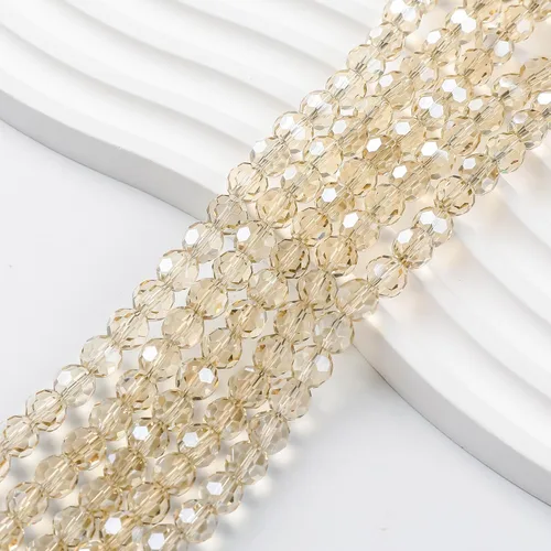 Vista 5 de 450 cuentas de cristal redondas ámbar de 0.236 in para la fabricación de joyas