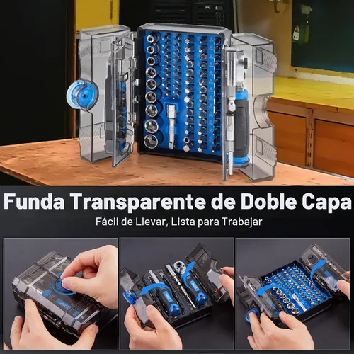 Vista 2 de XOOL Juego de 78 destornilladores de trinquete, kit de herramientas de reparación de precisión multifuncional con 41 puntas, puntas de precisión