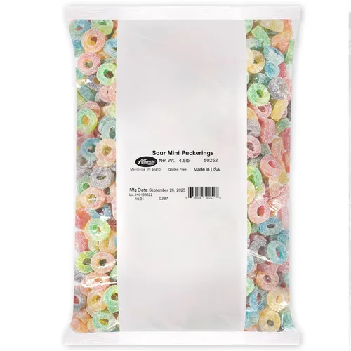 Vista 11 de Caramelos Albanese, anillos de manzana de goma, bolsa de 4.5 libras