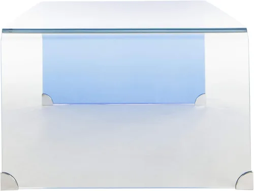 Vista 6 de Safavieh Home Crysta Mesa de centro de cristal transparente y azul Ombre