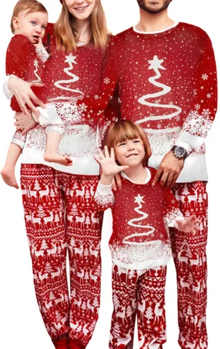 Vista 42 de OAKFashion Conjuntos de Pijamas Familiares de Navidad, Pijamas Familiares a Juego de Navidad Ropa de Dormir Pjs