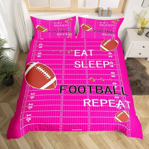 Vista 32 de jejeloiu Juego de ropa de cama de fútbol para niños, tamaño individual, juego de funda de edredón de fútbol para niños y niñas, funda de edredón