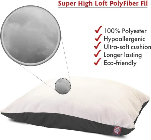 Vista 3 de Majestic Pet Cama rectangular para perros tamaño mediano, lavable, funda extraíble, cama para mascotas, cama para jaula para perros, cama de gran