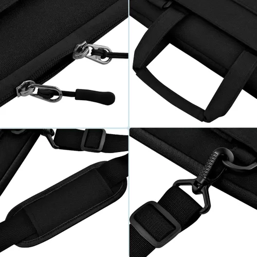 Vista 6 de Funda para laptop de 13.3 pulgadas con correa para el hombro, maletín delgado para computadora con correa compatible con MacBook Air/Pro 13/Pro 14