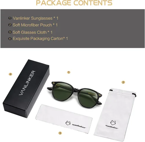 Vista 6 de VANLINKER Gafas de sol polarizadas hexagonales de moda para mujer VL9696
