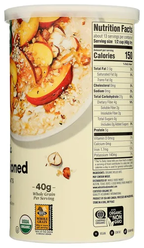 Vista 4 de 365 by Whole Foods Market - Avena Old Fashioned Rolled Oats, 18 onzas