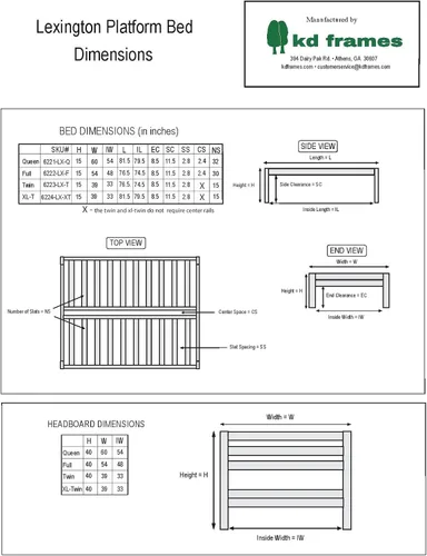 Vista 7 de KD Frames Lexington - Cama de plataforma, individual XL, sin terminar