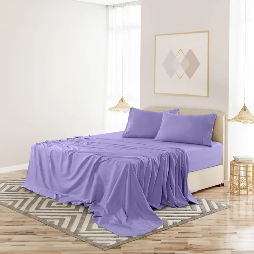 Vista 344 de LUX Décor - Juego de sábanas Twin de microfibra ultrasuave de 3 piezas con sábana encimera, sábana bajera de 16 pulgadas de profundidad y funda
