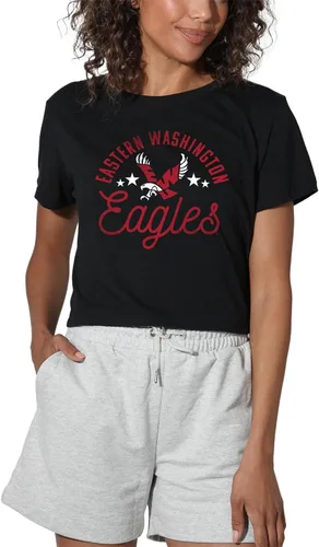 Vista 267 de Colección oficial de camisetas con diseño de mascota desgastada para mujer, color negro Grizzlies del estado de Adams