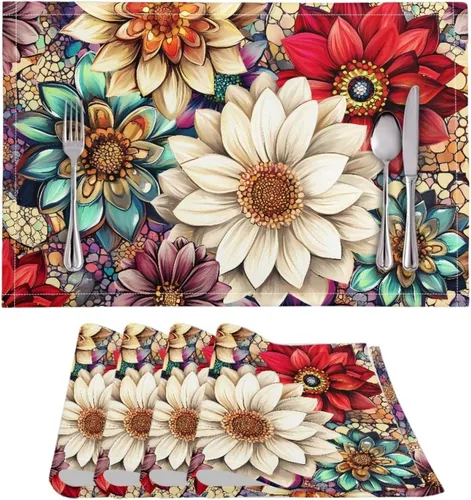 Vista 84 de BIGCARJOB Mantel individual de diseño personalizado, 4 piezas, tapete de mesa resistente al corazón, 12 x 18 pulgadas 1-diseño personalizado