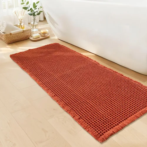 Vista 10 de Alfombra de baño negra – Alfombra de baño antideslizante y lavable, súper absorbente y de secado rápido, pequeña alfombra de baño bohemia para Negro