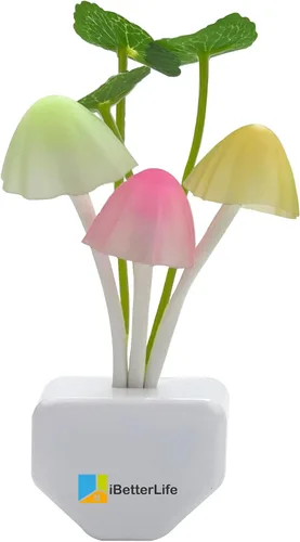 Vista 10 de Luces nocturnas LED con sensor en forma de hongo - 2 unidades, enchufe de pared con 7 colores cambiantes, lámpara mini de ensueño, luz nocturna