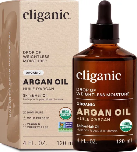 Vista 11 de Cliganic - Aceite de argán orgánico 100 % puro para cabello, cara y piel Aceite portador prensado en frío