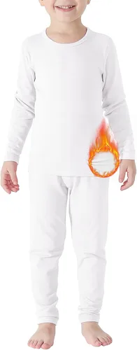 Vista 16 de Ropa interior térmica para niños pequeños, conjuntos de capa base de invierno tipo Long Johns para niñas y niños Un rosa oscuro.