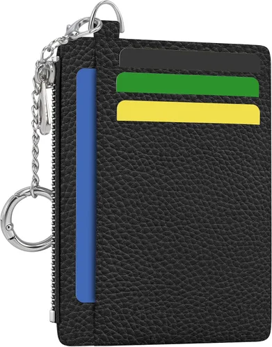 Vista 32 de Hancynir Cartera delgada para mujer con soporte para tarjetas de crédito RFID, pequeña mini funda para tarjetas con bolsillo frontal de PU, cartera