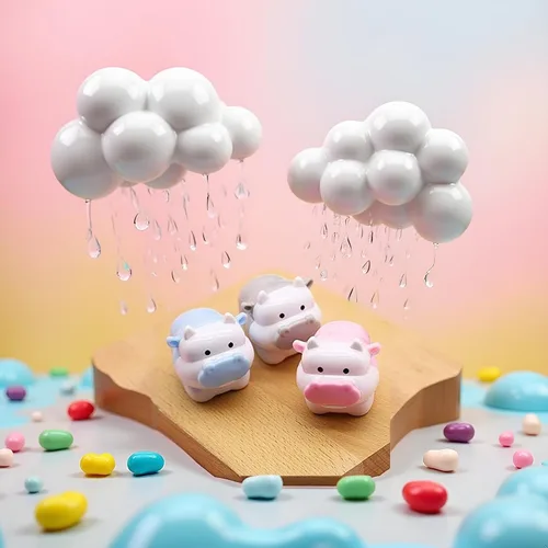 Vista 5 de 1 sacapuntas de color aleatorio con diseño de ganado, buey kawaii, sacapuntas de lápices para niñas, artículos de papelería, suministros de oficina