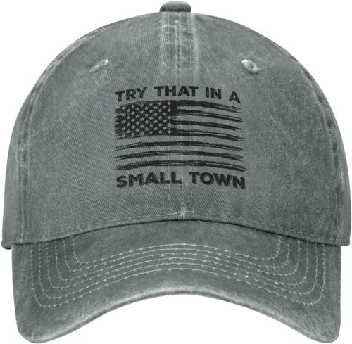 Vista 19 de Hat Try That in Small Towns Trucker Hat Men Funny Mesh Cap for Summer
