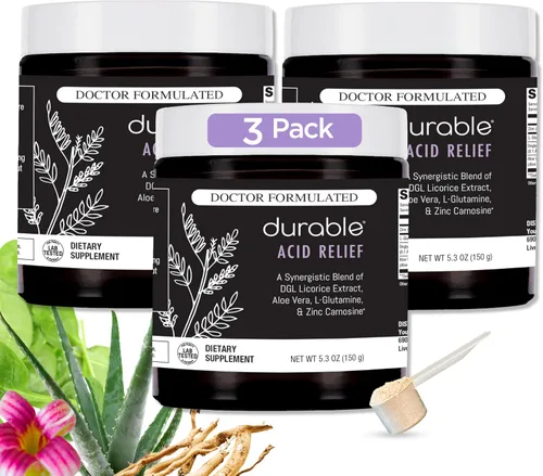 Vista 8 de Durable Alivio ácido – DGL y aloe vera – Apoya la acidez estomacal, la indigestión y el reflujo ocasionales – Salud intestinal y digestiva