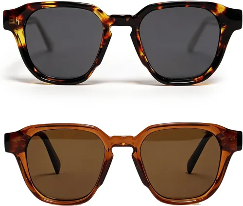 Vista 10 de VISOONE Luxury Retro Square Sunglasses Thick Frame Shades Men Women