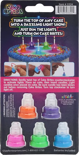 Vista 5 de BEST PARTY EVER! Cake Brites - Portavelas intermitentes, luces de pastel de cumpleaños que cambian de color para velas, convierte cualquier pastel
