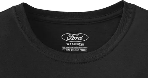 Vista 4 de JH DESIGN GROUP Camiseta Ford F150 Truck para hombre con bandera americana, color negro