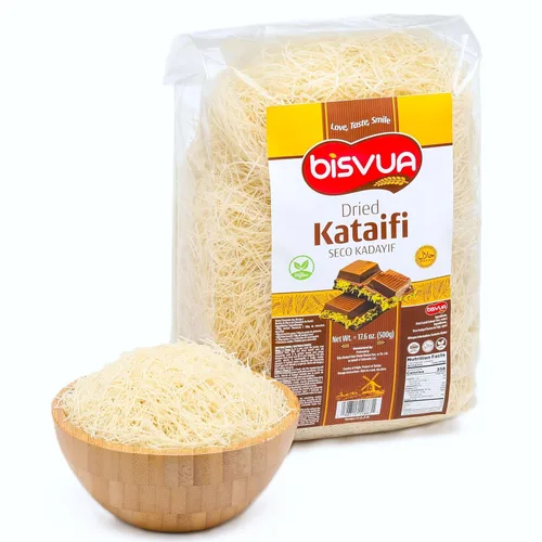 Vista 9 de BISVUA Masa filo rallada Kataifi seca, 17.6 onzas, caja de 12 paquetes