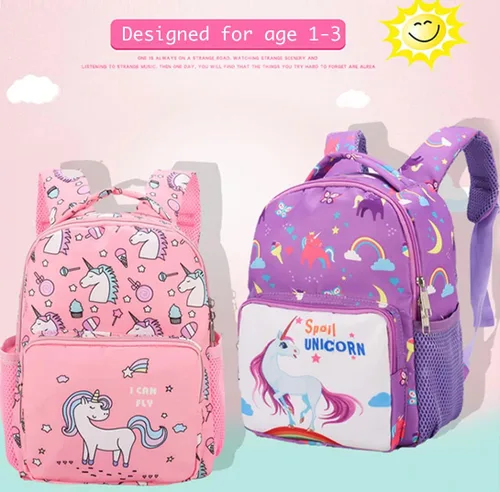 Vista 6 de LESNIC Mochila A1 unicornio para niños, certificado CPC, Rosado, Mochilas infantiles