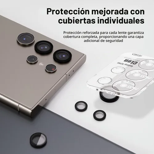 Vista 2 de [Tipo de anillo de cámara domo] Protector de cámara Galaxy S24 Ultra de Whitestone [instalación de un toque] - Paquete de 2 compatibles con Galaxy