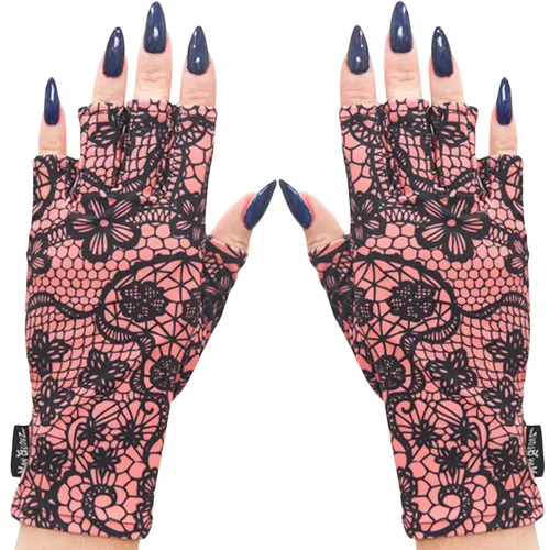 Vista 30 de ManiGlovz - Guantes de uñas originales con protección UPF 50+ UV Manicura de gel y guantes anti UV sin dedos para mujeres Se pueden utilizar