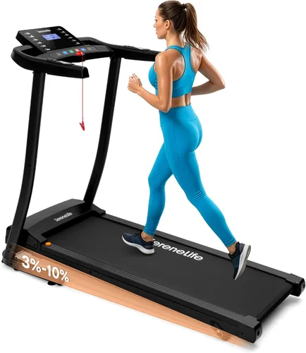 Vista 9 de SereneLife Treadmill with Incline & Handle Bars Compact Portable Walking Pad & Treadmill for Home/Apartment Wide Running Belt 40" x 16